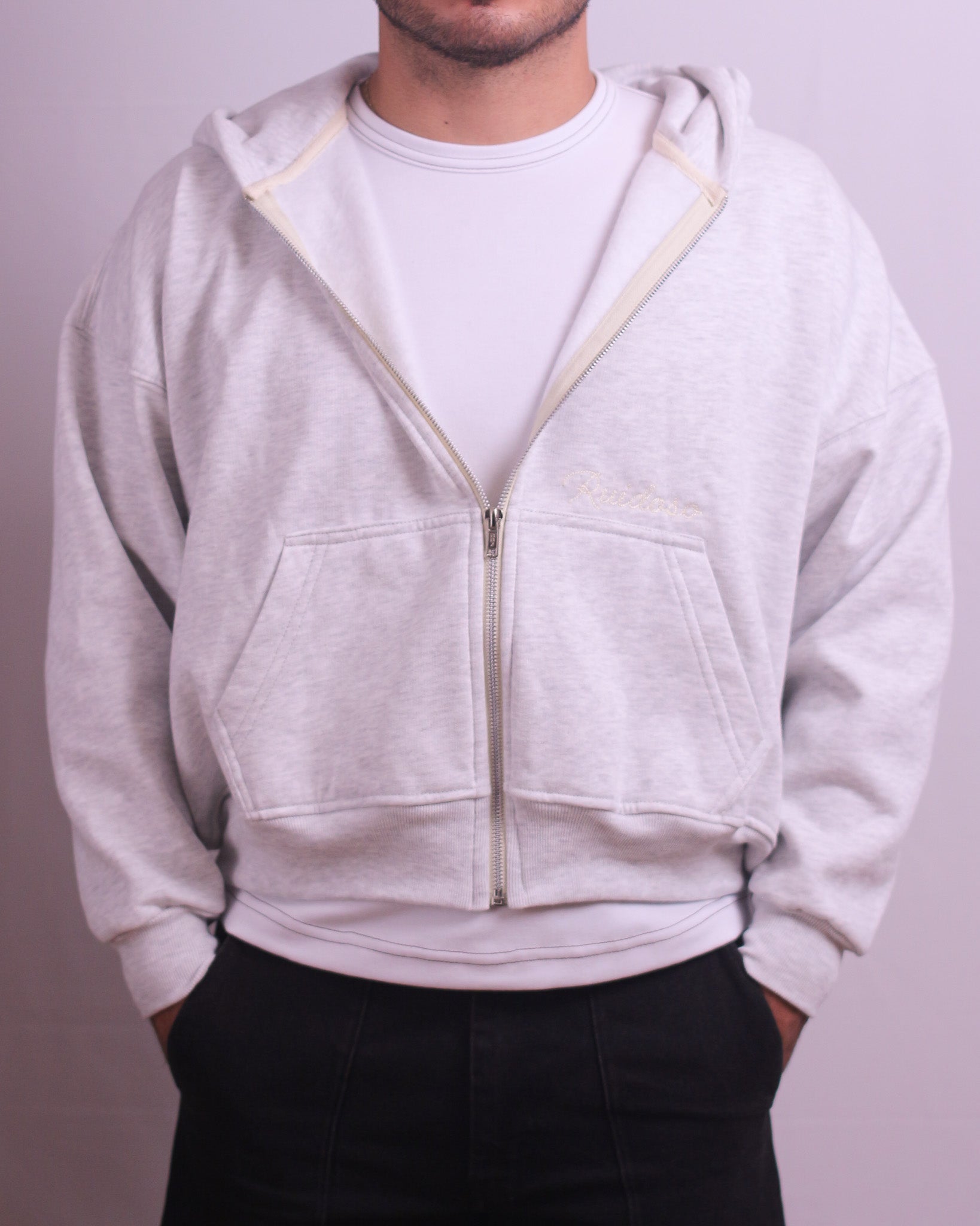 Cropped Zipper Hoodie